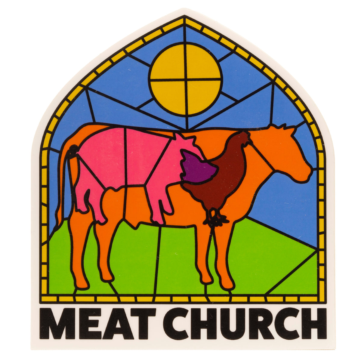 Stained Glass Sticker Meat Church