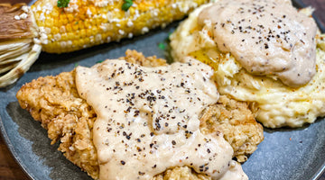Chicken Fried Steak with Smashed Potatoes & Cracked Pepper Gravy