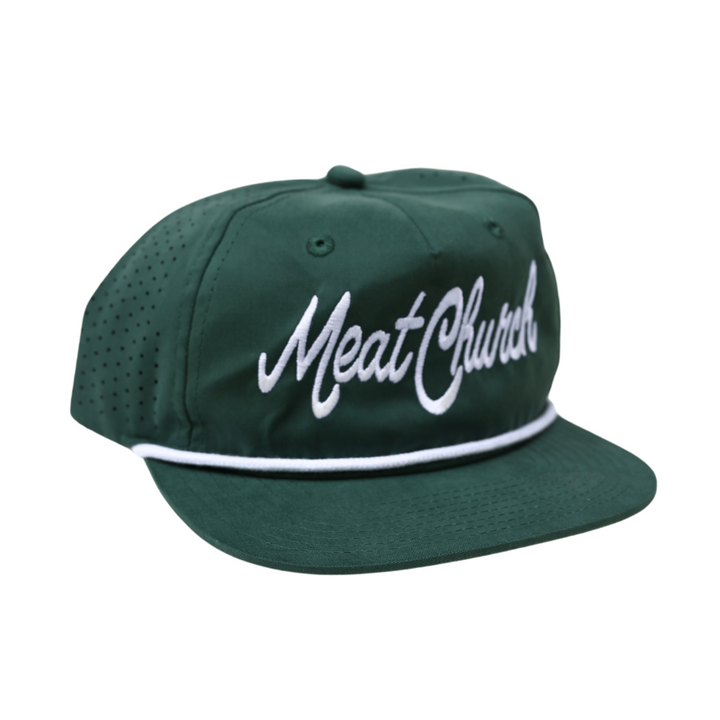 Meat Church Performance Rope Hat - Forest/White