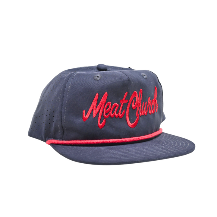 Meat Church Performance Rope Hat - Navy/Red
