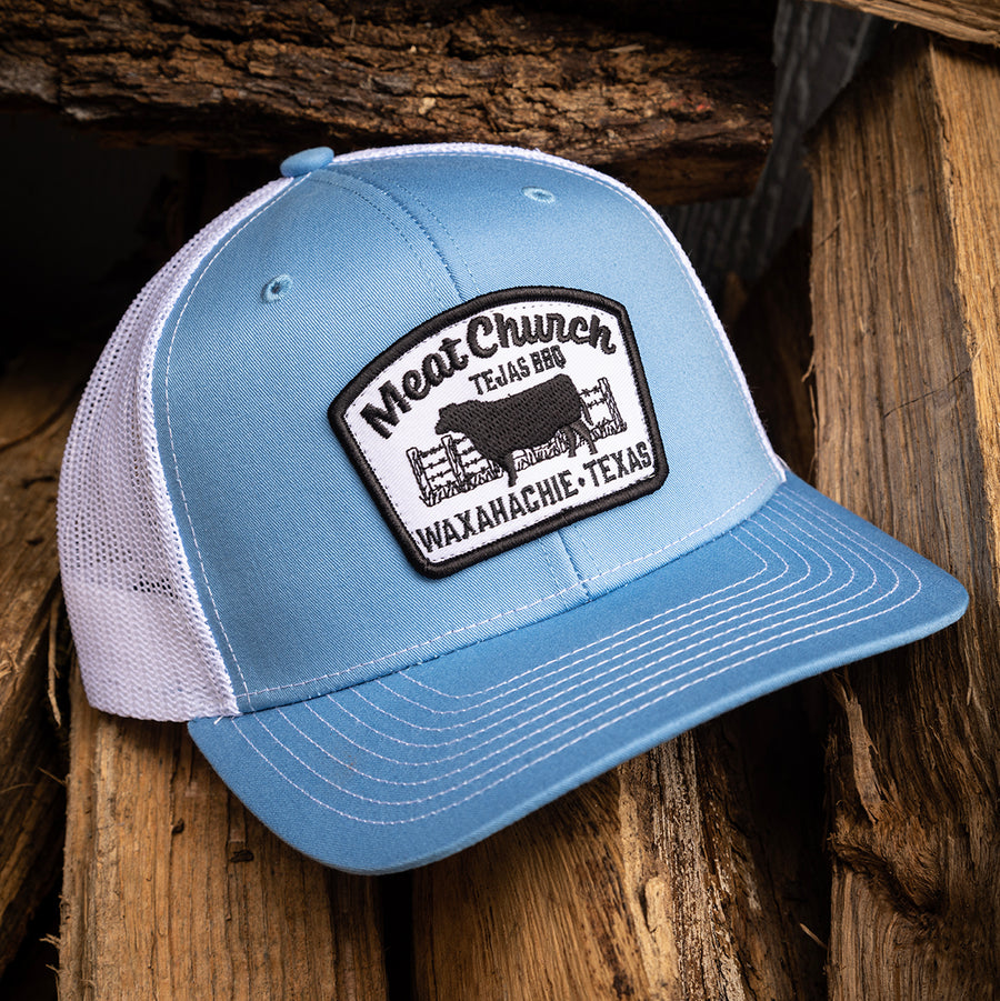 Tejas BBQ Patch Hat - Carolina Blue/White