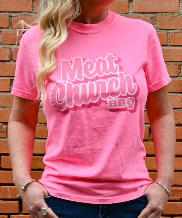 Meat Church Logo Tee - Pink