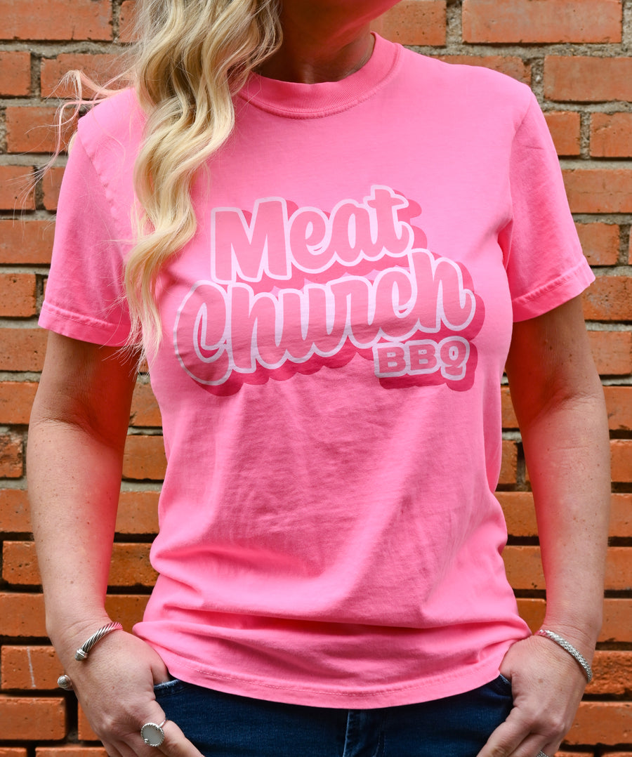 Meat Church Logo Tee - Pink