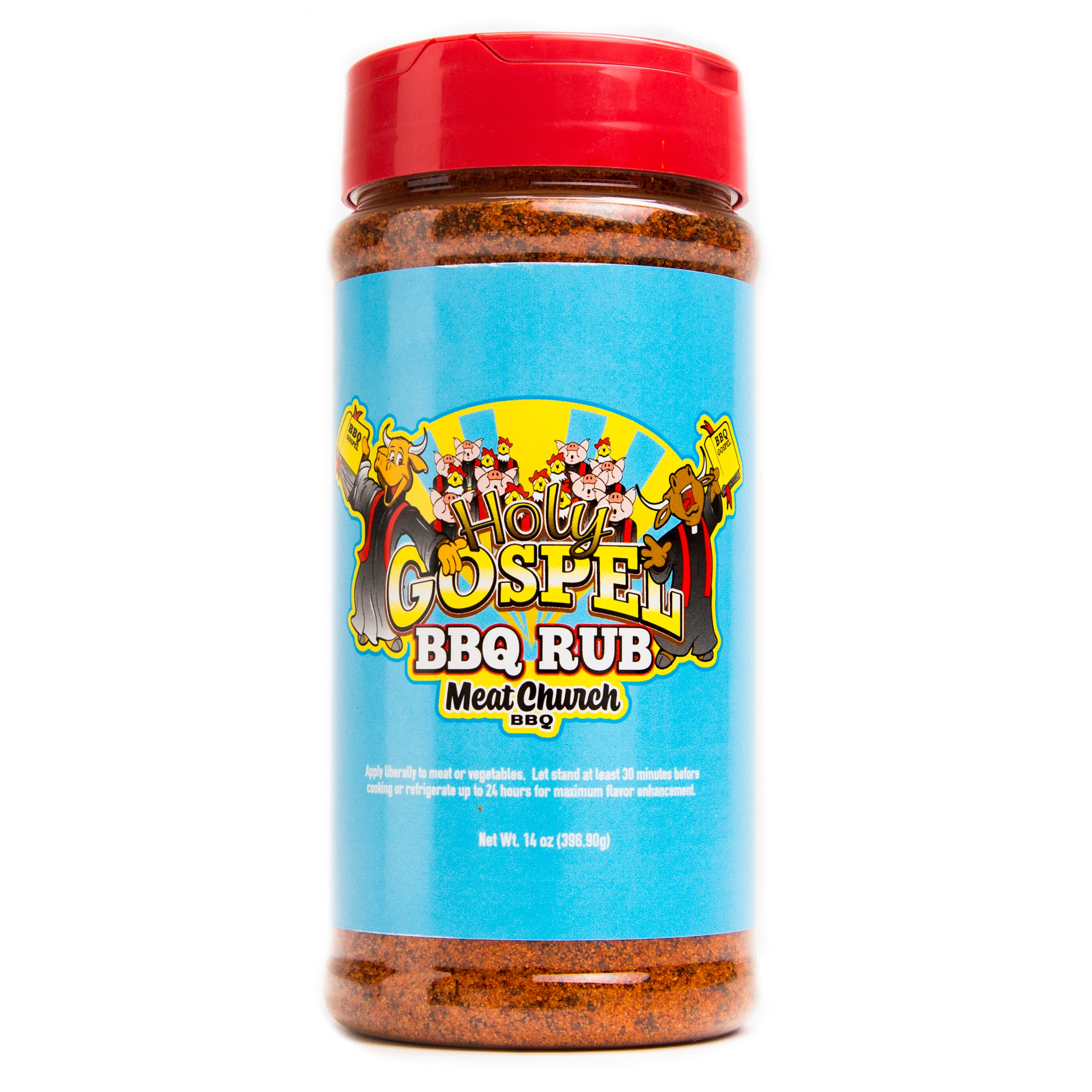 Meat Church BBQ Rub Combo: Honey Hog (14 oz) and The Gospel (14 oz) BBQ Rub  and Seasoning for Meat and Vegetables, Gluten Free, One Bottle of Each